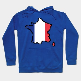 8-Bits France Map Flag Pixel Art Hoodie